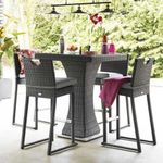 Crossweave Grey Rattan Bar Set